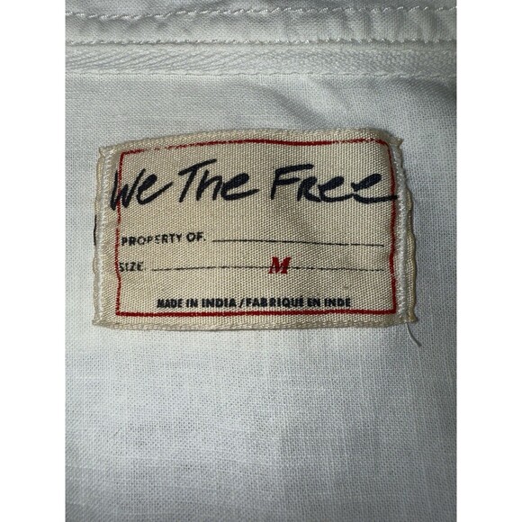 We The Free Free People White Linen Cotton Oversized Button Down Shirt M Boho - Picture 12 of 14